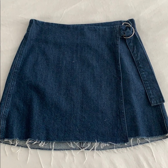 NWT Madewell Raw Hem Denim Wrap Skirt - Picture 4 of 6